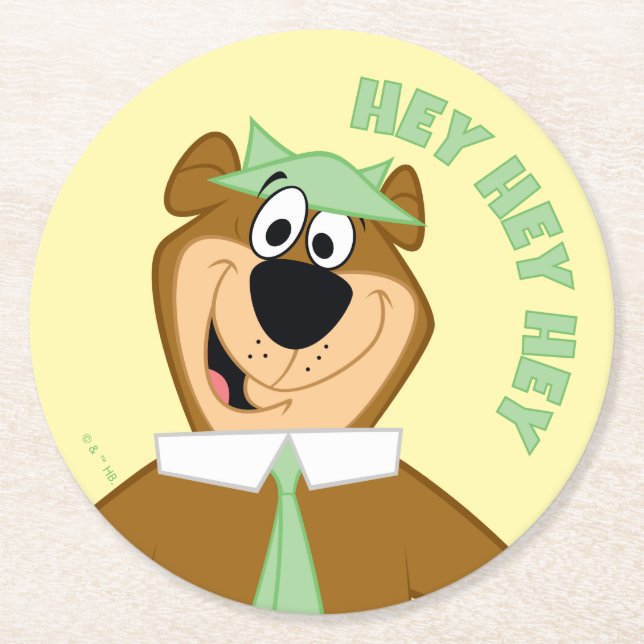 Porta-copo De Papel Redondo Yogi Bear Welcome (Frente)
