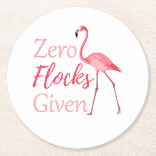 Porta-copo De Papel Redondo Zero Vezes Dadas Engraçadas Flamingo