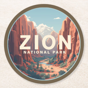Porta-copo De Papel Redondo Zion National Park Utah