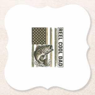 Porta-copo De Papel Reel Cool Dad Bass Fishing Flag Vector Design_1