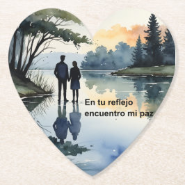 Porta-copo De Papel Reflejos en el Agua: Ilustración Minimalista en Ac