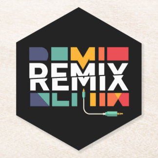 Porta-copo De Papel Remix Audio | DJ Music Retro Geometric Graphic