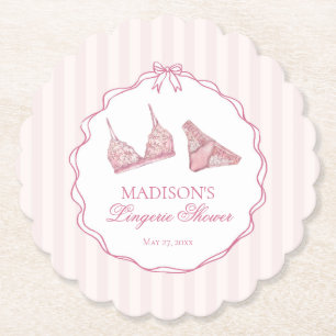 Porta-copo De Papel Renda Cor-de-Rosa Pastel para Chá de Lingerie Aniv
