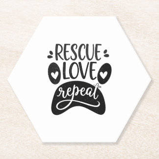 Porta-copo De Papel Rescue Love Repeat Dog Paw Tee