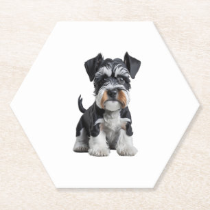 Porta-copo De Papel Retrato de Puppy Schnauzer Miniatura HD Adorável -