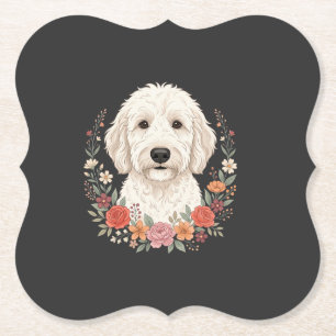 Porta-copo De Papel Retrato Floral de Cachorro Coroa Botânica