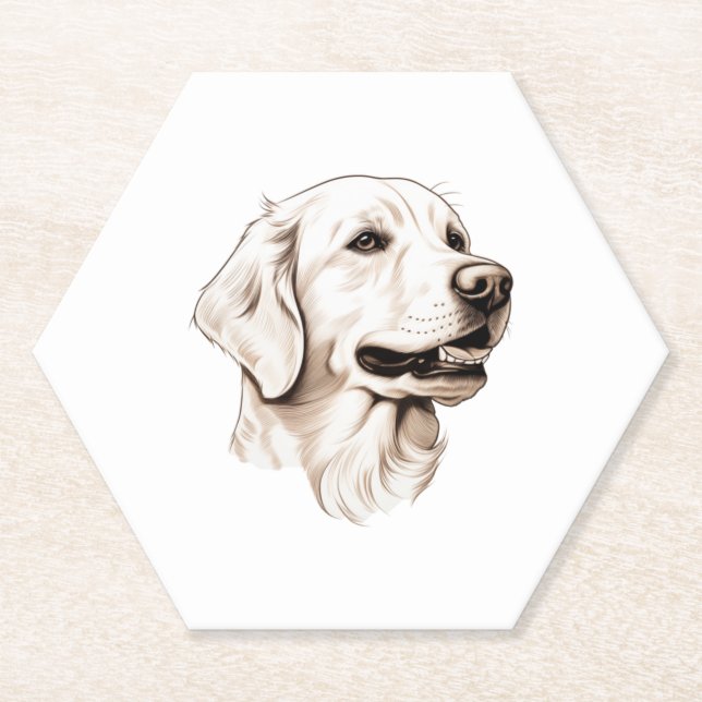 Porta-copo De Papel Retriever de ouro 2 (Frente)