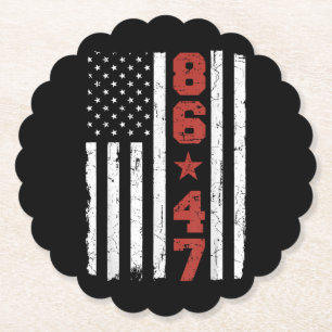 Porta-copo De Papel Retro Vintage EUA Flag 86 47 Anti Trump