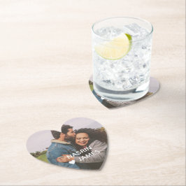 Porta-copo De Papel Romantic Heart Frame Custom Couple Photo