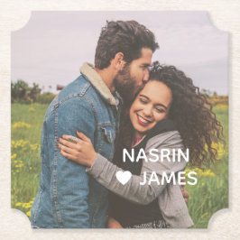 Porta-copo De Papel Romantic Heart Frame Custom Couple Photo