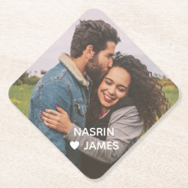 Porta-copo De Papel Romantic Heart Frame Custom Couple Photo