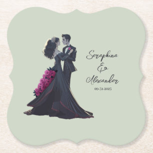 Porta-copo De Papel Romântica Gothic Amam Casamento Elegante