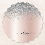 Porta-copo De Papel Rosa Dourado - Monograma brilhante cor-de-rosa<br><div class="desc">Rosa Dourado - Portas copos de papel com nome de monograma de metal com brilho pincelado e folha de papel fina laminada e folha de folhas de papel. Isso faz a formatura perfeita, aniversário, casamento, chá de panela, aniversário, chá de fraldas ou presente de festa de solteira para alguém que...</div>