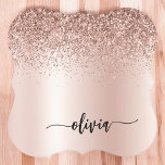 Porta-copo De Papel Rosa Dourado - Nome do Monograma do Metal com Lant<br><div class="desc">Rosa Dourado - Portas copos De Papel De Nome De Monograma Com Folha Cor-De-Rosa Esbranquiçada Folha De Folha Metálica Com Brilho. Isso faz a formatura perfeita, aniversário, casamento, chá de panela, aniversário, chá de fraldas ou presente de festa de solteira para alguém que ama luxo de vidro e estilos quíticos....</div>