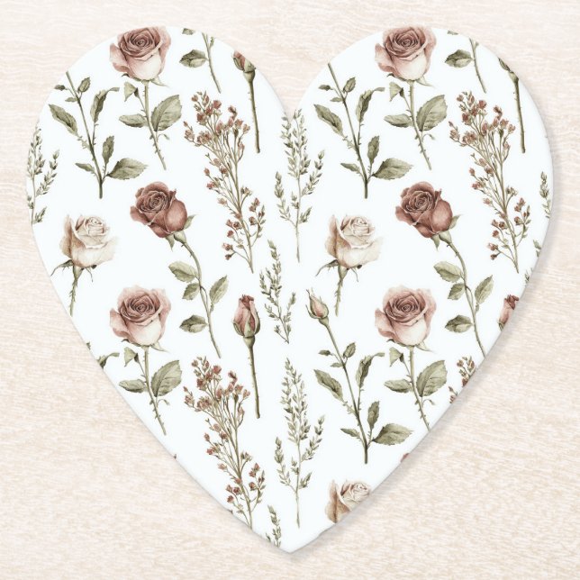 Porta-copo De Papel Rosa Floral Rosa Roxa   (Frente)