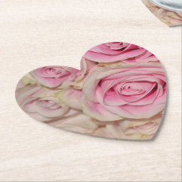 Porta-copo De Papel Rosas de Creme Rosa Romântica
