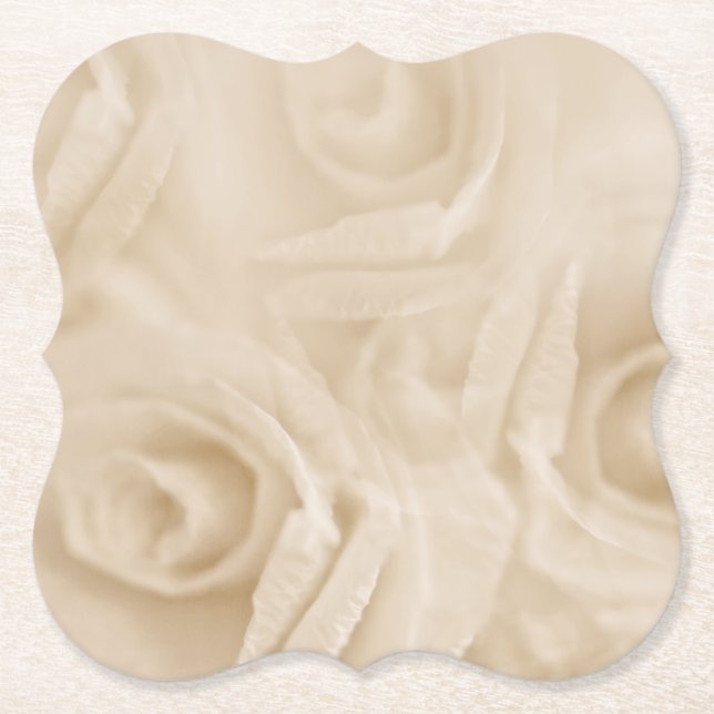 Porta-copo De Papel Rosas de papel sépia (Frente)