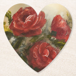 Porta-copo De Papel Rosas Vermelhas