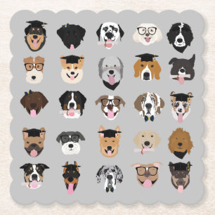 Porta-copo De Papel Rosto do Cachorro de Graduação