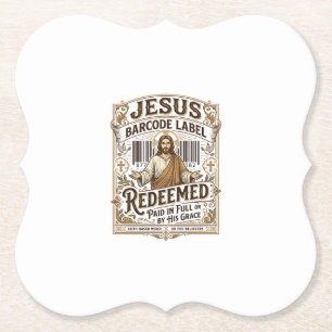 Porta-copo De Papel Rótulo de Código de Barras de Jesus Resgatado Rótu