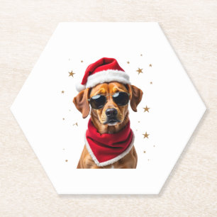 Porta-copo De Papel Roupa de Natal Luzes de Natal Cachorro Boxer Diver