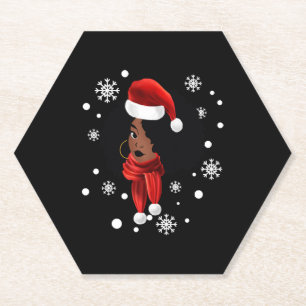 Porta-copo De Papel Roupa de Papai noel de Natal para africano negro