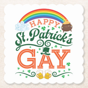 Porta-copo De Papel Rua Feliz. Patricks Gay LGBTQ Orgulho Rainbow
