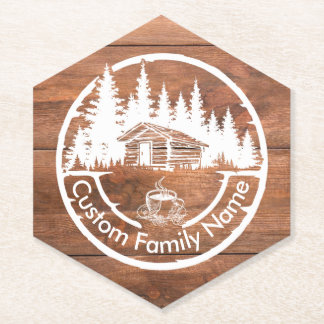 Porta-copo De Papel Rustic Cottage Cabin Barn | Custom Family Name