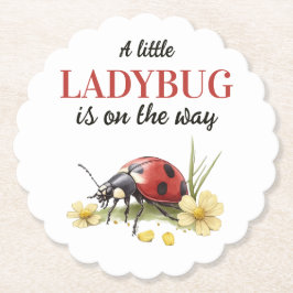 Porta-copo De Papel Rustic Garden Daisy Little Ladybug Baby Shower