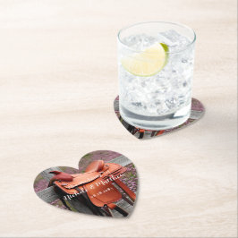 Porta-copo De Papel Rustic Romance: Saddle sobre o Casamento da Cerca