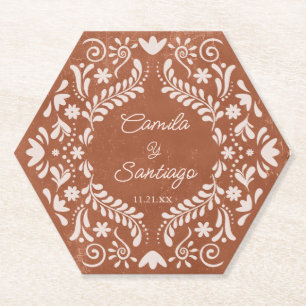 Porta-copo De Papel Rustic Terracotta Wedding