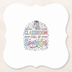 Porta-copo De Papel Sala de Aula de Unicórnio Cheia de Brilhos Merch O