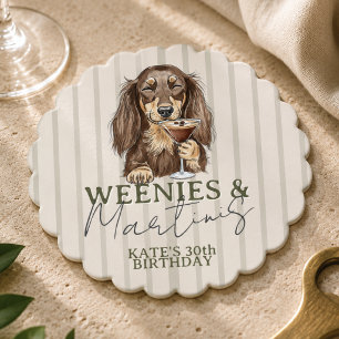 Porta-copo De Papel Salsichas Desenhadas à Mão e Dachshund Martinis