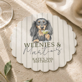 Porta-copo De Papel Salsichas Desenhadas à Mão e Dachshund Martinis