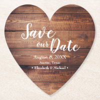 Salve nossa data Wood Impressão Wedding Favor