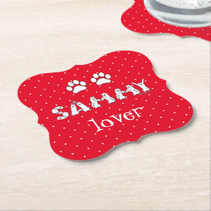 Porta-copo De Papel Sammy Ortografou em Letras Samoyed