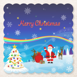 Porta-copo De Papel Santa Claus e Reindeer