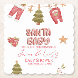 Porta-copo De Papel Santa Girl Boy Holiday Baby Shower