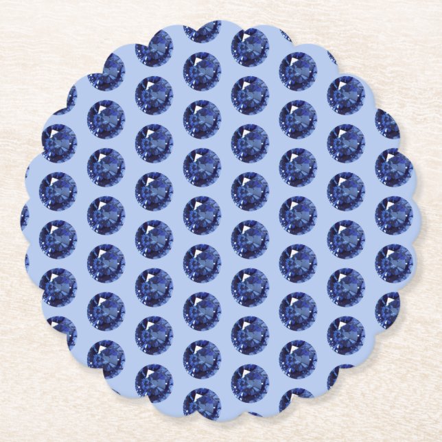 Porta-copo De Papel Sapphire do 65º aniversário (Frente)