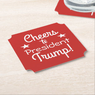 Porta-copo De Papel Saúde ao Presidente Trump!