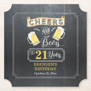 Porta-copo De Papel Saúde e Cerveja a 21 anos de Festa de aniversári