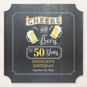 Porta-copo De Papel Saúde e Cerveja a 50 anos de Festa de aniversári