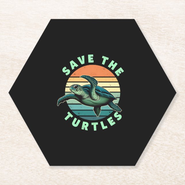 Porta-copo De Papel Save The Turtles Animal Turtle Pet Lover (3) (Frente)
