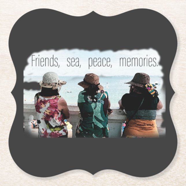 Porta-copo De Papel Seaside Friendship Memories (Frente)