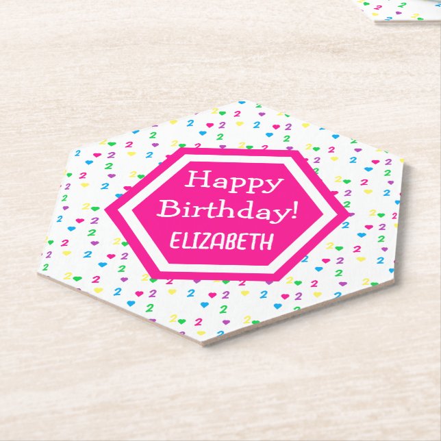 Porta-copo De Papel Segundo aniversário Arco-Íris (Angular)