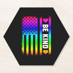 Porta-copo De Papel Seja gentil Lgbt Lgbtq Orgulho gay Rainbow America
