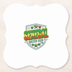 Porta-copo De Papel Senegal Futebol 2026 Futebol Negrito País Tipograf