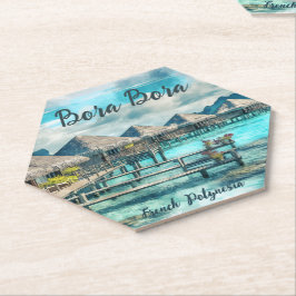 Porta-copo De Papel Serenidade da Polinésia Francesa Bora Bora Bora |