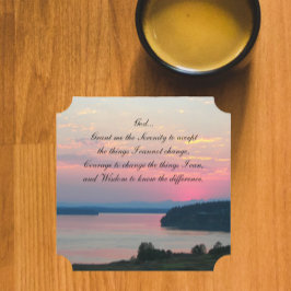 Porta-copo De Papel Serenity Prayer Pink Seascape Sunset