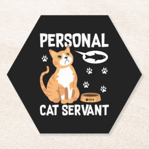 Porta-copo De Papel Servente de Gato Pessoal Engraçado Aquarela Animal